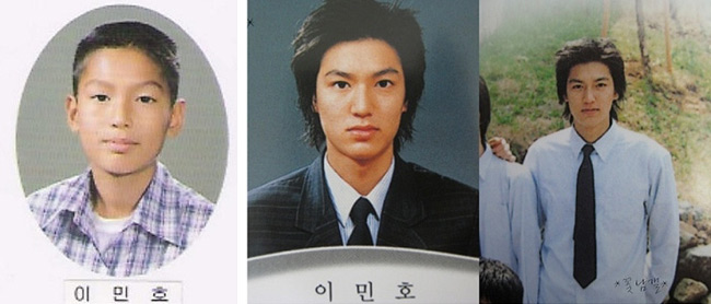 Thậm chí, so với tấm hình ảnh chân dung ngày bé (ảnh ngoài cùng bên trái), khó có thể đoán được đây là dung nhan của một mỹ nam điện ảnh Hàn Quốc sau này.